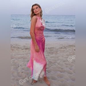 NWT ZARA Benla TIE DYE PRINT MIDI DRESS